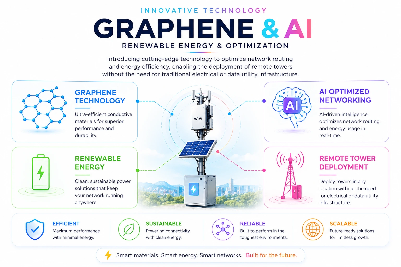 YourTel graphene and AI technology — smart materials, renewable energy, and optimized networking